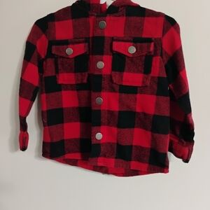 Dip Red and Black Checkered Kids Button Down Shirt